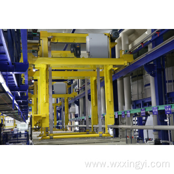 Mobile hoist crane in the plastic plating line